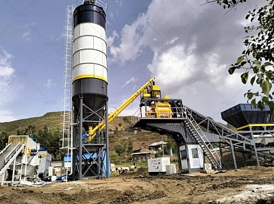 AJY75 mobile concrete batching plant